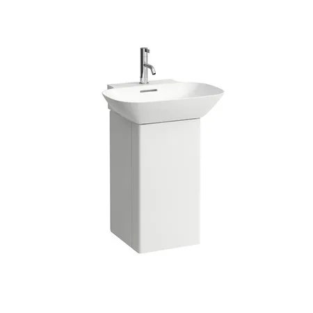 Laufen INO Тумба с раковиной, с 1 дверцей, с сифоном, с 4 полками, SX, подвесная, покрытие LCC, цвет: белый матовый