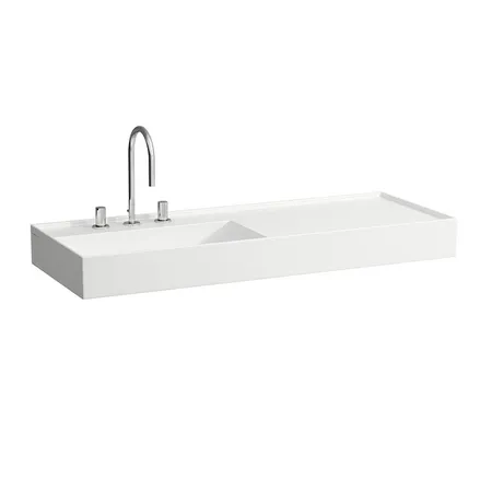 Laufen Kartell Раковина, с 3 отв, полка справа, цвет: белый