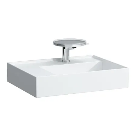 Laufen Kartell Раковина, 1 отв, со скрытым сливом, полка слева, цвет: белый