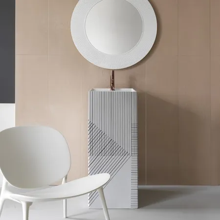 Laufen Kartell Раковина, 1 отв, напольная, без перелива, цвет: белый с черными линиями