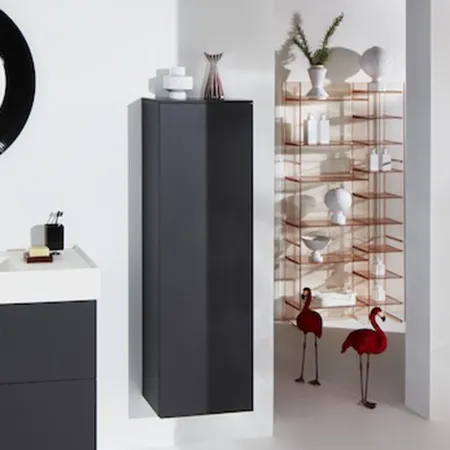 Laufen Kartell Шкаф подвесной, с 1 дверцей, 4 стек. полки, SX, цвет: серая галька