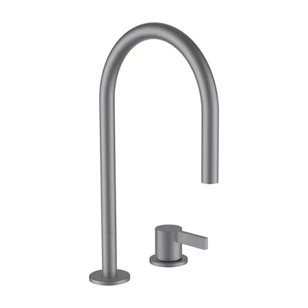 Laufen Kartell Смеситель для раковины, 2 отв, без донного клапана, цвет: PVD матовая нержавеющая сталь