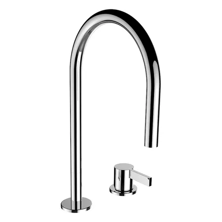 Laufen Kartell Смеситель для раковины на 2 отв, с донным клапаносм, поворотный излив, цвет: хром