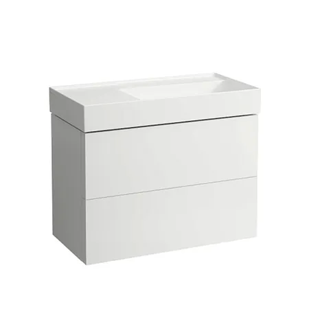 Laufen Kartell Тумба с раковиной, без отв,2 ящика, органайзер для ящика, с полочкой слева, цвет: белый матовый