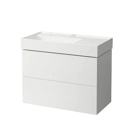 Laufen Kartell Тумба с раковиной, без отв,2 ящика, органайзер для ящика, с полочкой справа, цвет: белый матовый