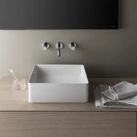 Laufen Living Square Раковина накладная, без отв, без перелива, цвет: белый