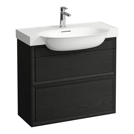 Laufen New Classic Тумба с раковиной, подвесная, 2 ящика, цвет: черный дуб