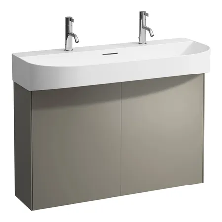 Laufen Sonar Комплект мебели с раковиной, с 2 отверстиями для смесителя, база под раковину, 2 дверцы, цвет: титан