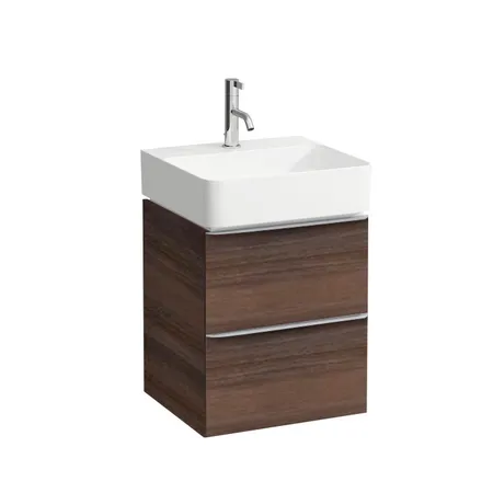 Laufen Space База с раковиной, подвесная, 1 отв, с 2 ящиками, цвет: темный вяз