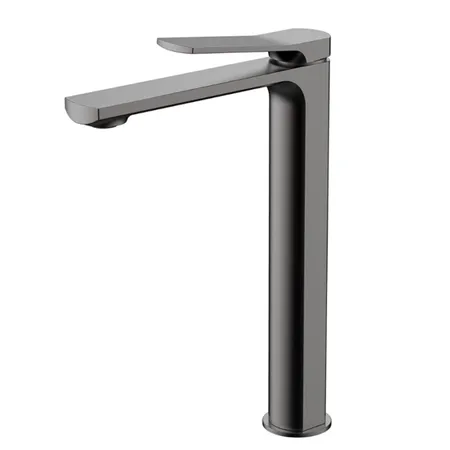 NEMO Prima Смеситель для раковины, высокий, 1 отв, с донным клапаном, цвет: gun metal