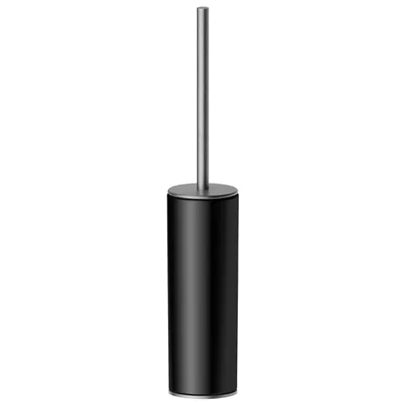 Newform Accessori tondi Туалетный ерш, напольный, черная керамика, цвет: PVD brushed gun metal