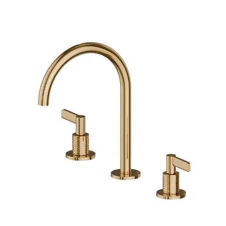 Newform Blink Chic Luxury Смеситель для раковины, 3 отв, средний, цвет: PVD glossy gold