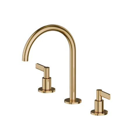Newform Blink Chic Смеситель для раковины на 3 отв, излив:, цвет: PVD Glossy gold
