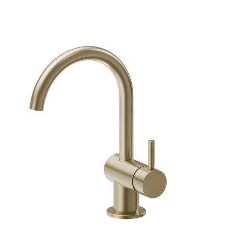 Newform Blink Смеситель для раковины, 1 отв, цвет: PVD brushed pale gold