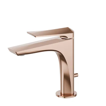 Newform Delta Zero Смеситель для раковины, 1 отв, с донным клапаном, цвет: PVD copper bronze