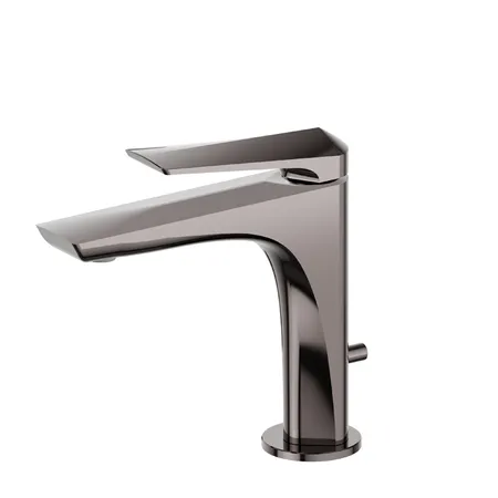 Newform Delta Zero Смеситель для раковины, 1 отв, с донным клапаном, цвет: PVD gun metal