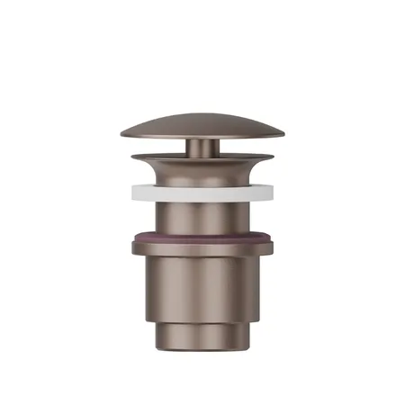 Newform Донный клапан, свободный слив, для раковины без перелива, Н min 25 - max, цвет: copper glossy