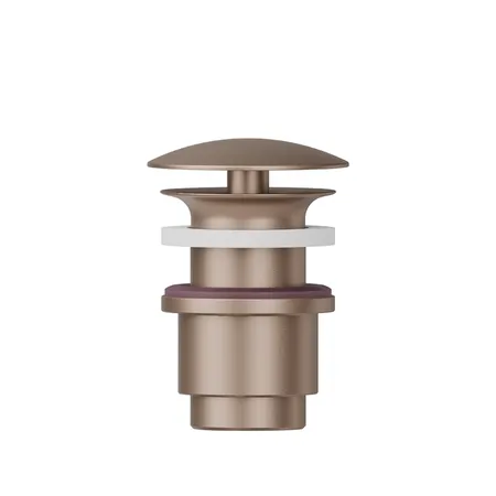 Newform Донный клапан, свободный слив, для раковины без перелива, Н min 25 - max, цвет: copper satin