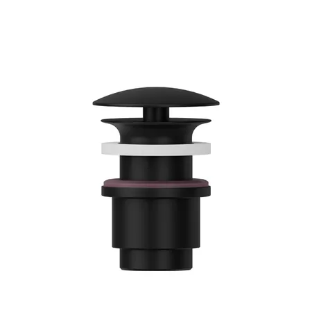 Newform Донный клапан, свободный слив, для раковины без перелива, Н min 25 - max, цвет: mm черный матовый