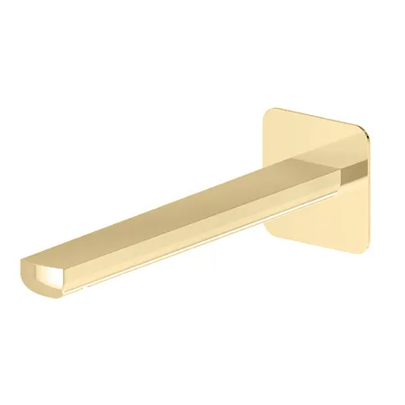 Newform Haka Излив для раковины, настенный, с подключением на 1/2”, цвет: PVD brushed gold