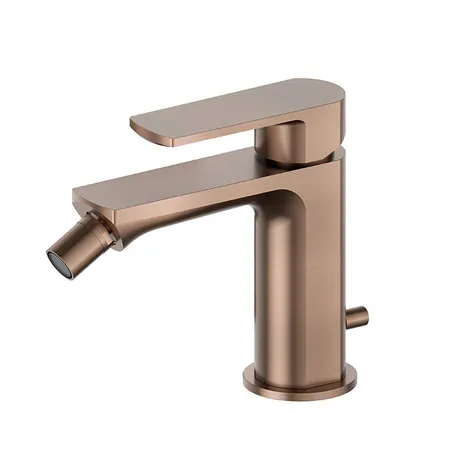 Newform Haka Смеситель для биде, 1 отв, с донным клапаном, цвет: PVD brushed copper bronze