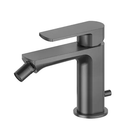 Newform Haka Смеситель для биде, 1 отв, с донным клапаном, цвет: PVD brushed gun metal