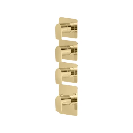 Newform Haka Смеситель для душа, термостатический, на 3 потока, цвет: PVD brushed gold