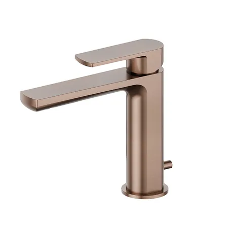 Newform Haka Смеситель для раковины, 1 отв, с донным клапаном, цвет: PVD brushed copper bronze