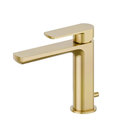 Newform Haka Смеситель для раковины, 1 отв, с донным клапаном, цвет: PVD brushed gold