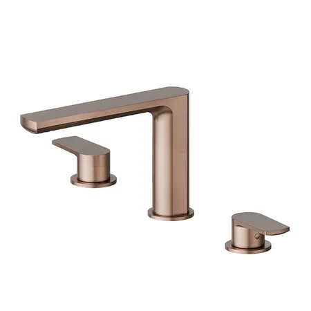 Newform Haka Смеситель для раковины, 3 отв, без донного клапана, цвет: PVD brushed copper bronze