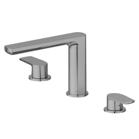 Newform Haka Смеситель для раковины, 3 отв, без донного клапана, цвет: PVD brushed stainless steel