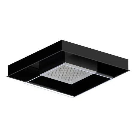 Newform Head Showers Верхний душ, потолочный, скрытый, хромотерапия, цвет: brushed steel / черный