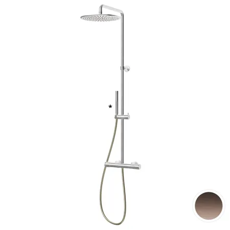Newform Ionika Душевая стойка, верхний душ, ручной душ, цвет: PVD Br. Copper Bronze