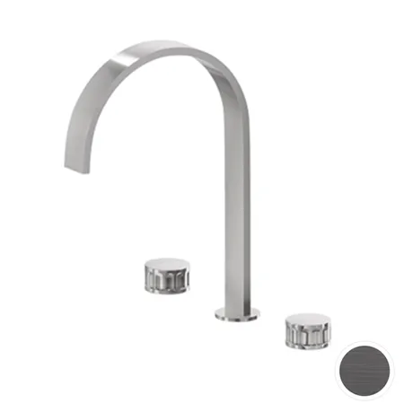 Newform Ionika Смеситель для раковины, на 3 отв, излив:, цвет: PVD brushed stainless Stell