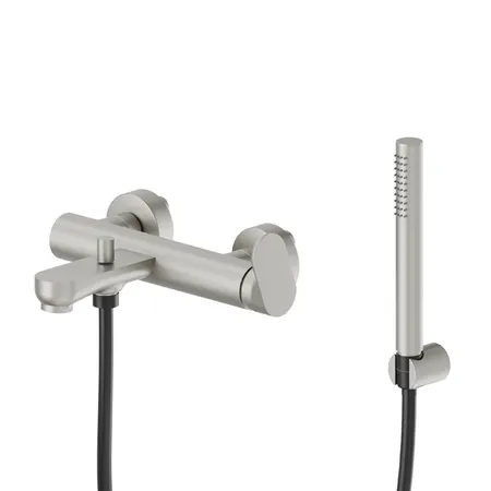 Newform Linfa II Смеситель для ванны, с изливом и ручным душем, цвет: titanium satin