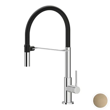 Newform Maki Смеситель для кухни, 1 отв, цвет: Brushed p. Gold/Matt black