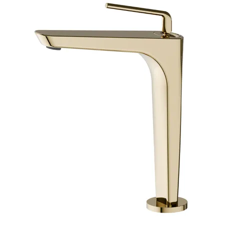 Newform O'Rama Смеситель для раковины, 1 отв, высокий, цвет: PVD glossy gold