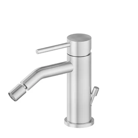 Newform X-STEEL 316 Смеситель для биде на 1 отв, с донным клапаном, излив,цвет: нержавеющая сталь