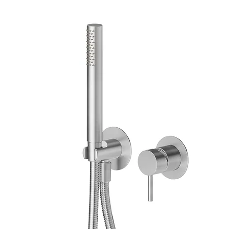 Newform X-STEEL 316 Смеситель для душа, встраиваемый, ручной душ, кронштейн, шланг, цвет: нержавеющая сталь