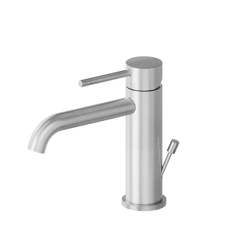 Newform X-STEEL 316 Смеситель для раковины на 1 отв, с донным клапаном, излив, цвет: нержавеющая сталь