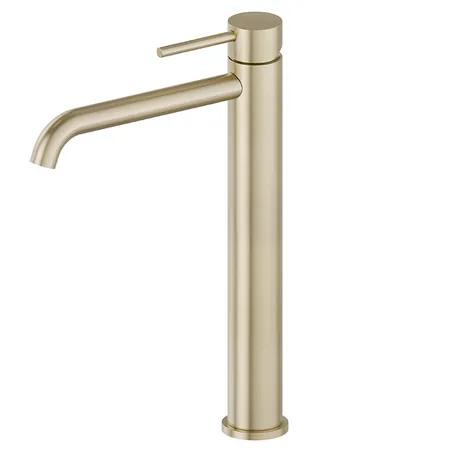 Newform X-STEEL 316 Смеситель для раковины на 1 отв, высокий, без донного клапана, излив, цвет: PVD Brushed pale gold