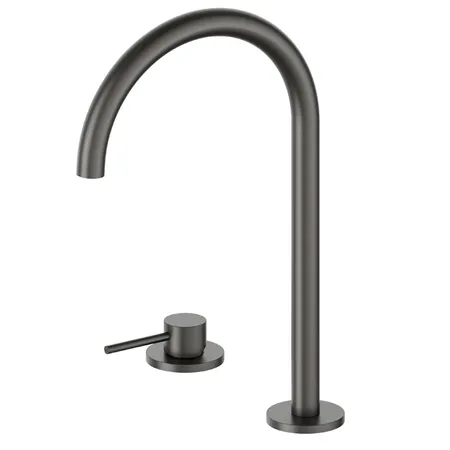 Newform XT Смеситель для раковины, 2 отв, высокий, поворотный излив, цвет: carbon satin