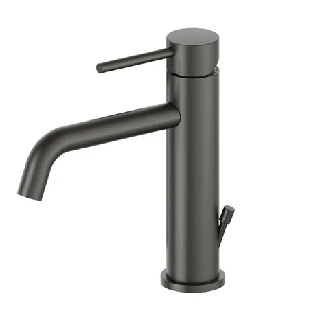 Newform XT Смеситель для раковины, 1 отв, длинный излив и донным клапаном, цвет: carbon satin