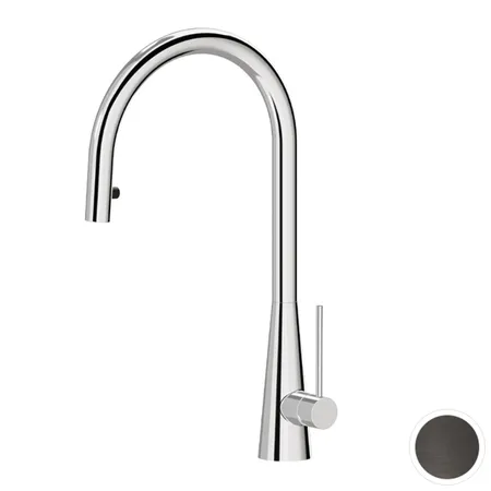 Newform Ycon Смеситель для кухни, 1 отв, с выдвижным изливом, цвет: PVD Brushed gun metal