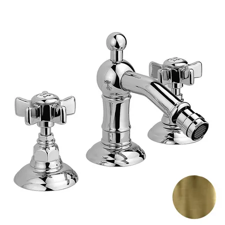 Nicolazzi Dames Anglaises Смеситель для биде, на 3 отв, с донным клапаном, цвет: бронза