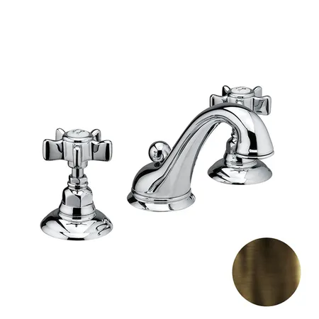 Nicolazzi Dames Anglaises Смеситель для раковины на 3 отверстия, с донным клапаном, излив:, цвет: тёмная бронза