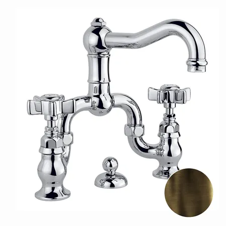 Nicolazzi Dames Anglaises Смеситель для раковины на 3 отверстия, с донным клапаном, цвет: тёмная бронза