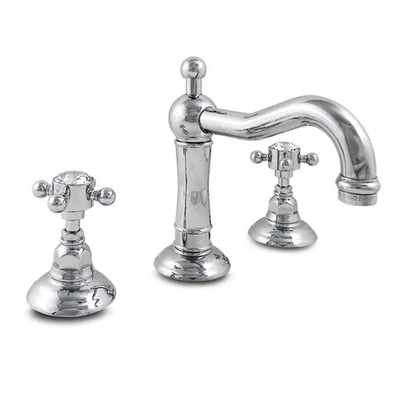 Nicolazzi Half Dome Crystal Смеситель для раковины на 3 отверстия, с донным клапаном, излив:, цвет: хром