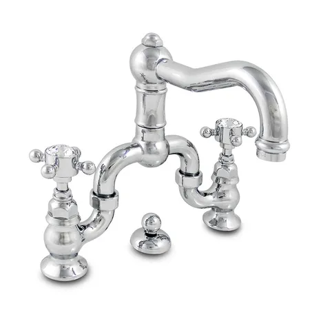 Nicolazzi Half Dome Crystal Смеситель для раковины в виде моста на 3 отверствия, излив:, цвет: хром