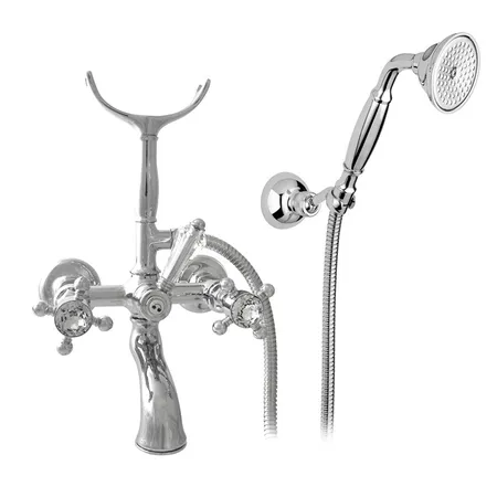 Nicolazzi Half Dome Crystal Смеситель для ванны с душем duplex настенный на 2 отверстия, излив:, цвет: хром